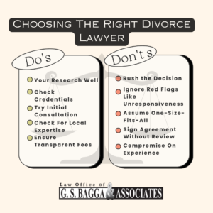 Do's and Don'ts - choosing a divorce lawyer